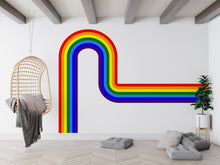 Load image into Gallery viewer, Stripes Wall Decal Side Rainbow Wall Decal for Living Room Left or Right Curve Corner Wall Accent