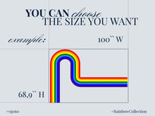 Load image into Gallery viewer, Stripes Wall Decal Side Rainbow Wall Decal for Living Room Left or Right Curve Corner Wall Accent