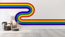 Load image into Gallery viewer, Rainbow Wall Decal Abstract Stripes Waves Wall Decal for Interior Artistic Vinyl Wall Art Contemporary Decor