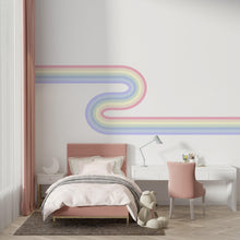 Load image into Gallery viewer, Rainbow Wall Decal Abstract Stripes Waves Wall Decal for Interior Artistic Vinyl Wall Art Contemporary Decor