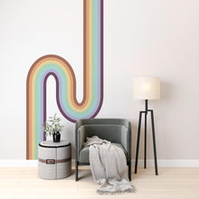 Load image into Gallery viewer, Rainbow Wall Decal Abstract Stripes Waves Wall Decal for Interior Artistic Vinyl Wall Art Contemporary Decor