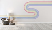 Load image into Gallery viewer, Rainbow Wall Decal Abstract Stripes Waves Wall Decal for Interior Artistic Vinyl Wall Art Contemporary Decor