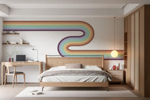 Load image into Gallery viewer, Rainbow Wall Decal Abstract Stripes Waves Wall Decal for Interior Artistic Vinyl Wall Art Contemporary Decor