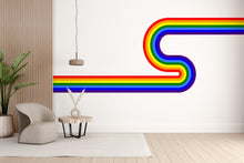 Load image into Gallery viewer, Stripes Waves Wall Vinyl Rainbow Sticker Wavy Rainbow Wall Decal Modern Vinyl Wall Art Colorful Interior Decor