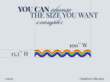 Load image into Gallery viewer, Stripes Waves Wall Vinyl Rainbow Sticker Wavy Rainbow Wave Wall Decal Modern Vinyl Wall Decor