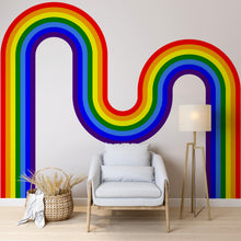 Load image into Gallery viewer, Rainbow Wall Decal for Nursery Corner Rainbow Wall Decal Modern Vinyl Wall Accent Minimal Rainbow Decor