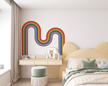 Load image into Gallery viewer, Rainbow Wall Decal for Nursery Corner Rainbow Wall Decal Modern Vinyl Wall Accent Minimal Rainbow Decor