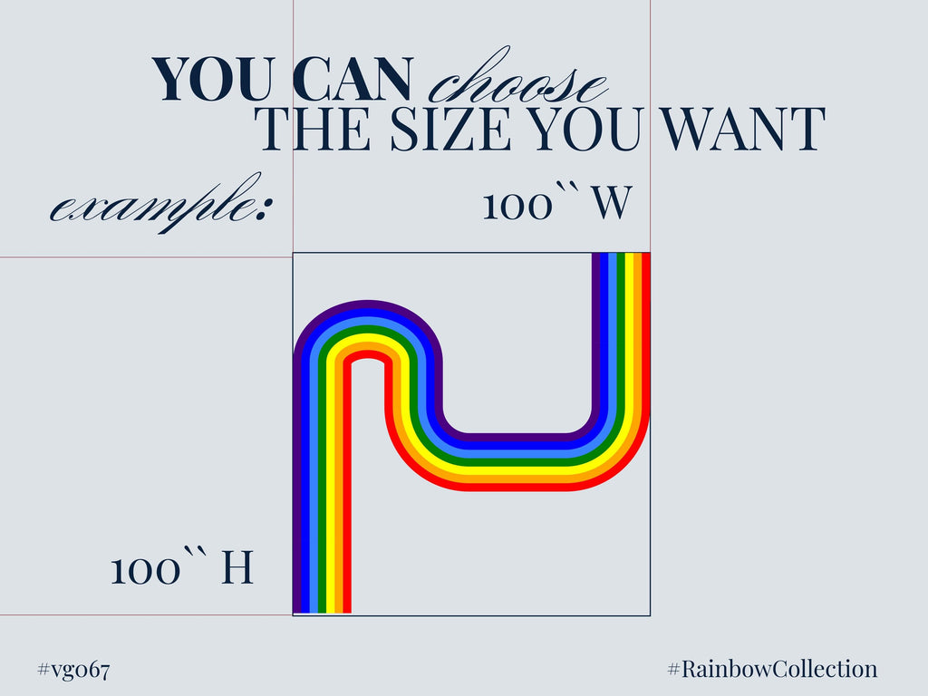 Rainbow Wall Decal Rainbow Corner Wave Wall Decal Modern Vinyl Wall Deco Stripes Waves