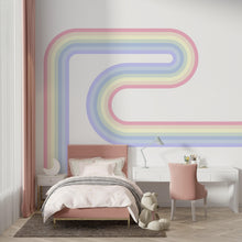 Load image into Gallery viewer, Stripes Wall Decal Rainbow Vinyl Fabric Wall Decal Kids Room Color Options