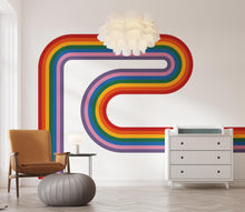 Load image into Gallery viewer, Stripes Wall Decal Rainbow Vinyl Fabric Wall Decal Kids Room Color Options