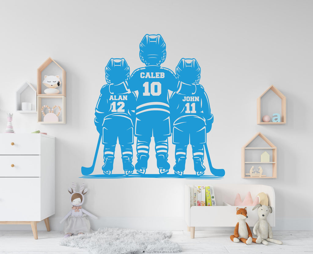 Brother Hockey wall decor, Custom Wall Decal Sport Vinyl, Hockey stickers, Boys Passion, Hockey Wall Art, Wall Stickers, Kids Room 1095RS