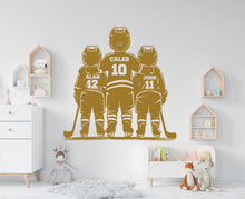 Load image into Gallery viewer, Brother Hockey wall decor, Custom Wall Decal Sport Vinyl, Hockey stickers, Boys Passion, Hockey Wall Art, Wall Stickers, Kids Room 1095RS