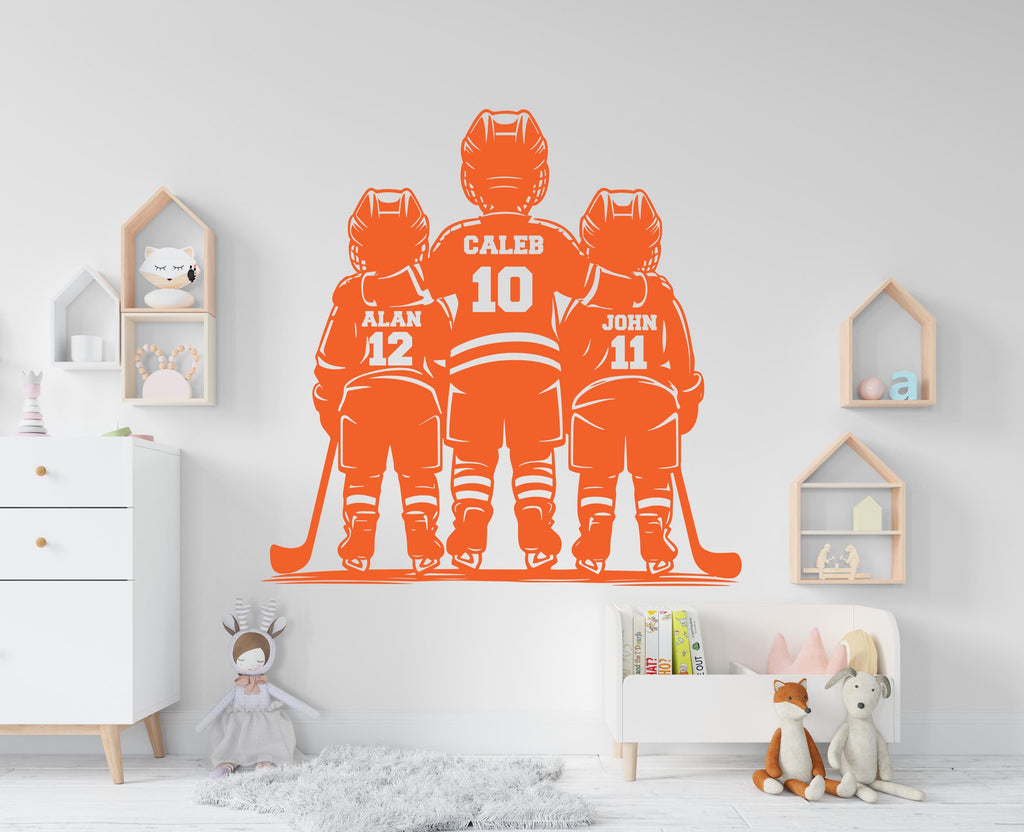 Brother Hockey wall decor, Custom Wall Decal Sport Vinyl, Hockey stickers, Boys Passion, Hockey Wall Art, Wall Stickers, Kids Room 1095RS