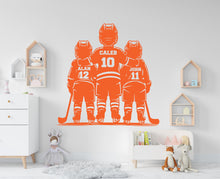 Load image into Gallery viewer, Brother Hockey wall decor, Custom Wall Decal Sport Vinyl, Hockey stickers, Boys Passion, Hockey Wall Art, Wall Stickers, Kids Room 1095RS