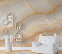Load image into Gallery viewer, Luxury White Onyx Marble Wallpaper, Cream Beige Stone Texture Wall Art, Elegant Neutral Marble Mural, Modern Wall Decor