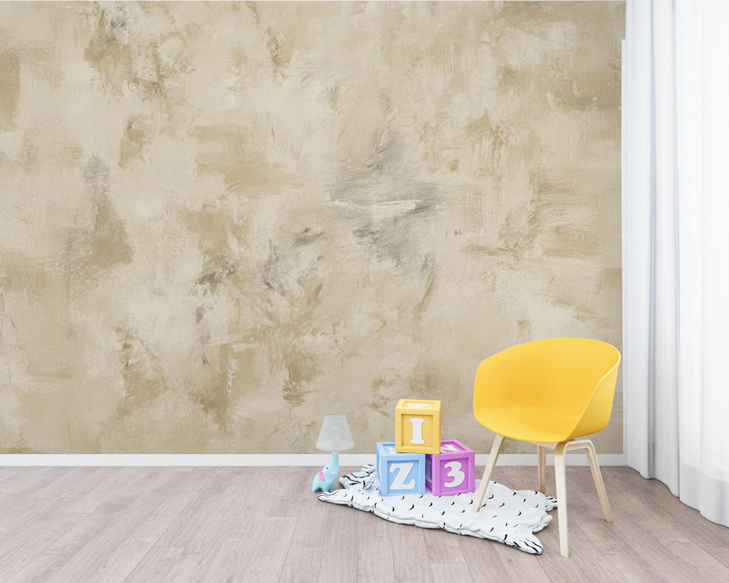 Neutral Beige Abstract Texture Wallpaper | Modern Minimalist Wall Art | Soft Earth Tone Background | Plaster Effect 408DE