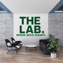 Load image into Gallery viewer, THE LAB Wall Decal – Design Build – Office Wall Art – Business Workspace Vinyl Decal – Entrepreneur Office Decor – Startup Wall Quote 788LU