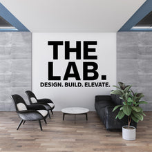 Load image into Gallery viewer, THE LAB Wall Decal – Design Build – Office Wall Art – Business Workspace Vinyl Decal – Entrepreneur Office Decor – Startup Wall Quote 788LU