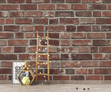 Load image into Gallery viewer, Rustic Red Brick Wall Wallpaper - Vintage Weathered Brick Texture - Removable Peel and Stick or Traditional Wallpaper 410DE