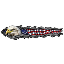 Load image into Gallery viewer, American Eagle Car Decal, Patriotic USA Flag Vinyl Sticker, Bald Eagle Auto Decal, Truck Window Sticker, American Flag Car Accessory All010