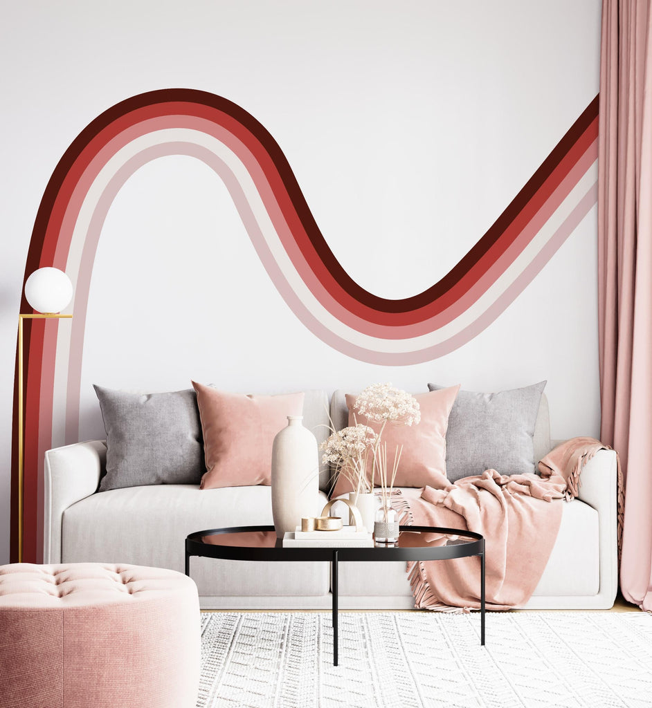 Rainbow Stripes Large Wall Decal Wall Art Decal Nursery Kids Decor Wall Decor Pink
