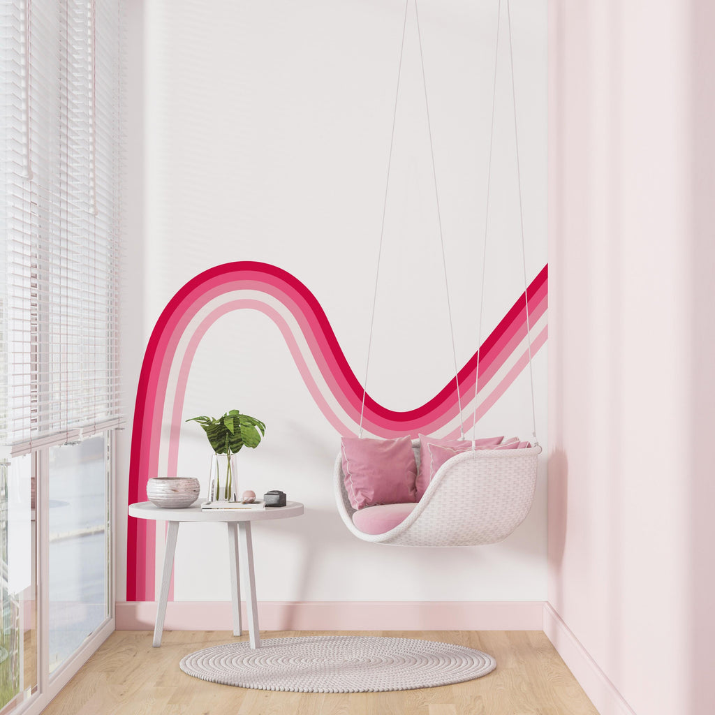 Rainbow Stripes Large Wall Decal Wall Art Decal Nursery Kids Decor Wall Decor Pink