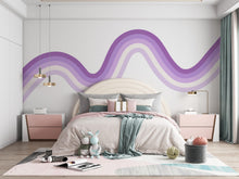 Load image into Gallery viewer, Stripes Rainbow Peel And Stick Fabric Wall Decal Baby Bedroom Soft Colors Baby Removable Lemon