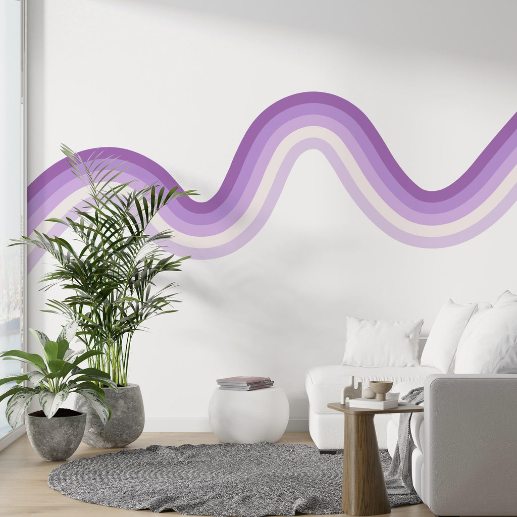 Stripes Rainbow Peel And Stick Fabric Wall Decal Baby Bedroom Soft Colors Baby Removable Lemon