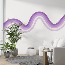 Load image into Gallery viewer, Stripes Rainbow Peel And Stick Fabric Wall Decal Baby Bedroom Soft Colors Baby Removable Lemon