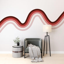 Load image into Gallery viewer, Stripes Rainbow Peel And Stick Fabric Wall Decal Baby Bedroom Soft Colors Baby Removable Lemon