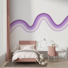 Load image into Gallery viewer, Stripes Rainbow Peel And Stick Fabric Wall Decal Baby Bedroom Soft Colors Baby Removable Lemon