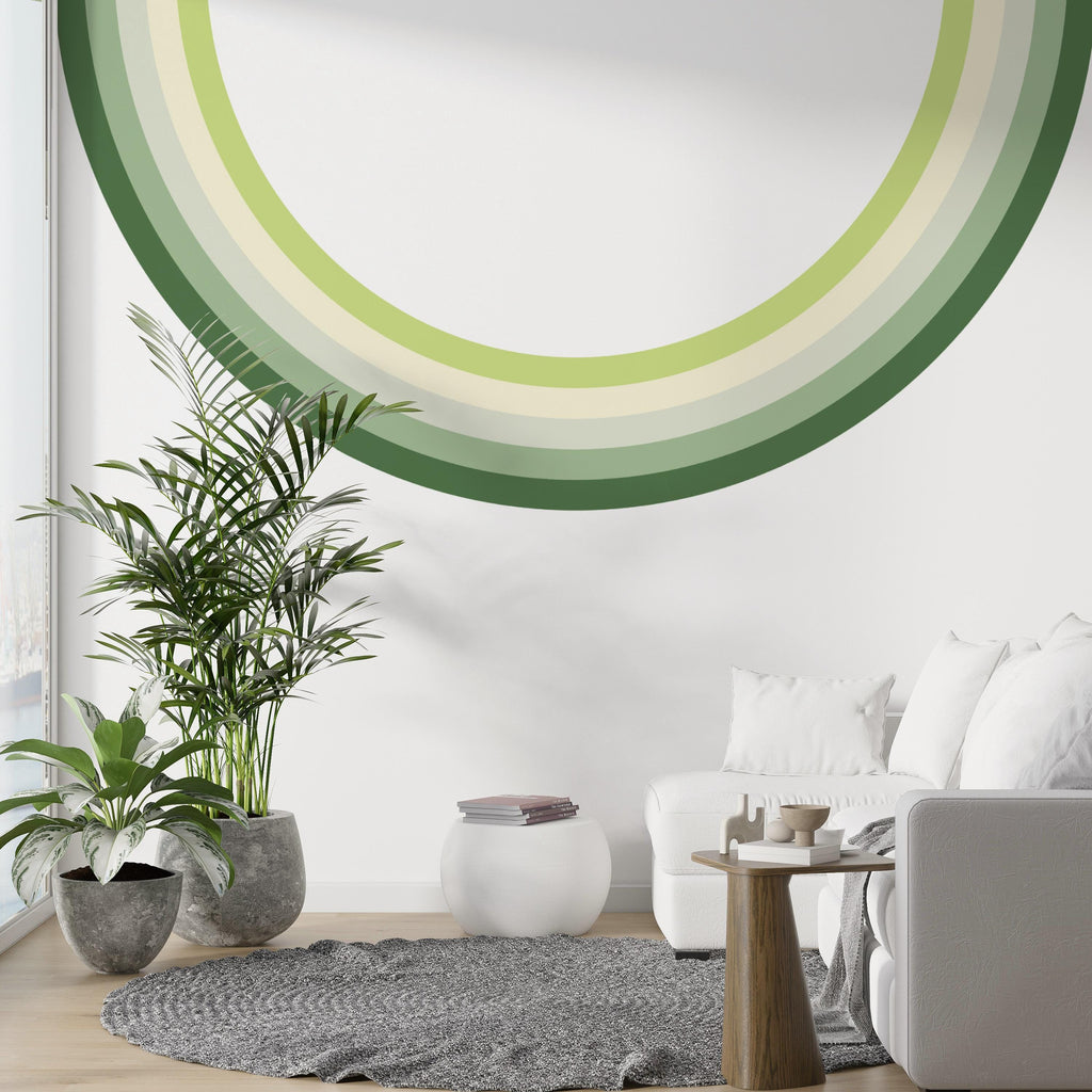 Rainbow Stripes Vinyl Mural Printed Wall Mural Office Modern Style Adults Rental Friendly Decor