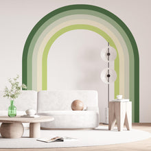 Load image into Gallery viewer, Stripes Rainbow Vinyl Fabric Removable Wall Decal Home Office Minimalist Style Parents Commercial Quality Green Forest