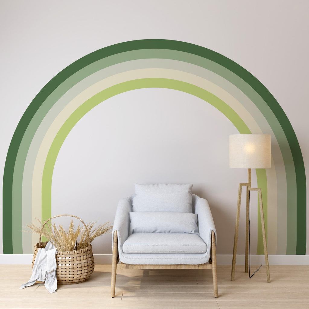 Rainbow Stripes Custom Wall Decal Vinyl Wall Decal Nursery Muted Colors Nursery Custom Size Cappuccino