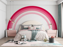 Load image into Gallery viewer, Rainbow Stripes Custom Wall Decal Vinyl Wall Decal Nursery Muted Colors Nursery Custom Size Cappuccino