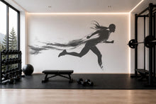 Load image into Gallery viewer, Running Woman Wall Decal Gym Wall Art Fitness Mural Female Athlete Vinyl Sticker Workout Wall Decor Cardio Motivation Home Gym Decor