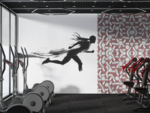 Load image into Gallery viewer, Running Woman Wall Decal Gym Wall Art Fitness Mural Female Athlete Vinyl Sticker Workout Wall Decor Cardio Motivation Home Gym Decor
