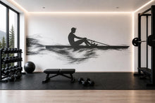 Load image into Gallery viewer, Rowing Wall Decal Gym Wall Art Rower Silhouette Vinyl Sticker Fitness Wall Decor CrossFit Wall Art Boat Athlete Home Gym Decor