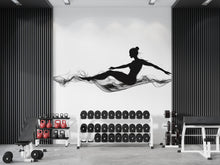 Load image into Gallery viewer, Yoga Wall Decal Pilates Wall Art Woman Silhouette Vinyl Sticker Fitness Wall Decor Meditation Mural Modern Home Gym Studio Decor