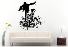 Load image into Gallery viewer, Man With Guitar Doing The Wave On Musical Collage Cloud Wall Decal Vinyl Sticker Mural Room Decor L717
