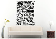 Load image into Gallery viewer, Music Related Words Genres Instruments Devices Wall Decal Vinyl Sticker Mural Room Decor L723