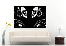 Load image into Gallery viewer, Music Poster With Two Skull Heads And Music Headphones Vinyl Sticker Mural Room Decor L725