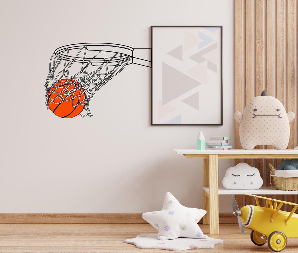 Basketball wall decor, Basketball Wall Decal Sport Vinyl, Basketball stickers, Boys Passion, Basket Wall Art, Wall Stickers, Kids Room 641LU