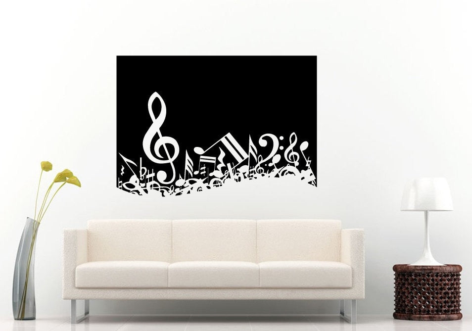 Music Notes Abstract Layout Poster Wall Decal Vinyl Sticker Mural Room Decor L714