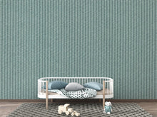 Load image into Gallery viewer, Blue Green Woven Texture Wallpaper Peel and Stick, Fabric Look Wall Mural, Linen Textile Wall Decor, Removable Modern Wallpaper 827LU