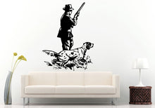Load image into Gallery viewer, Hunter With His Hunting Bread Dog On A Hunt With A Rifle Wall Decal Vinyl Sticker Mural Room Decor L731