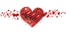 Load image into Gallery viewer, Luxury Red Heart Wall Decal Nail Salon Wall Sticker Glam Beauty Studio Decor Premium Manicure Studio Wall Art Vinyl Wall Decal