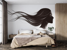 Load image into Gallery viewer, Minimalist Hair Woman Wall Decal Beauty Salon Wall Sticker Hair Studio Decor Modern Beauty Wall Art Vinyl Wall Decal Hairdresser Decor