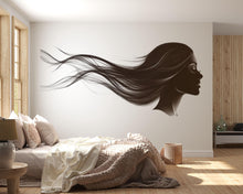 Load image into Gallery viewer, Minimalist Hair Woman Wall Decal Beauty Salon Wall Sticker Hair Studio Decor Modern Beauty Wall Art Vinyl Wall Decal Hairdresser Decor