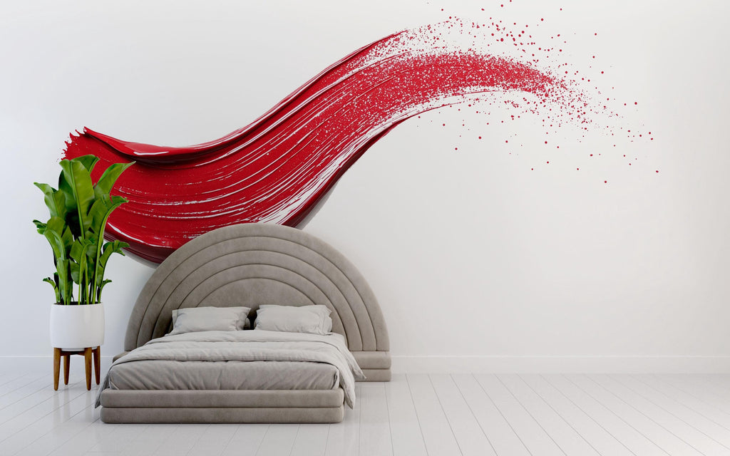 Red Lipstick Swipe Wall Decal Makeup Wall Sticker Beauty Salon Decor Nail Studio Wall Art Modern Glam Wall Decor Vinyl Wall Decal